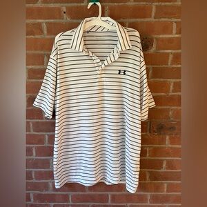 Under Armour Men’s Striped Polo Golf Shirt – Size Large Black & White